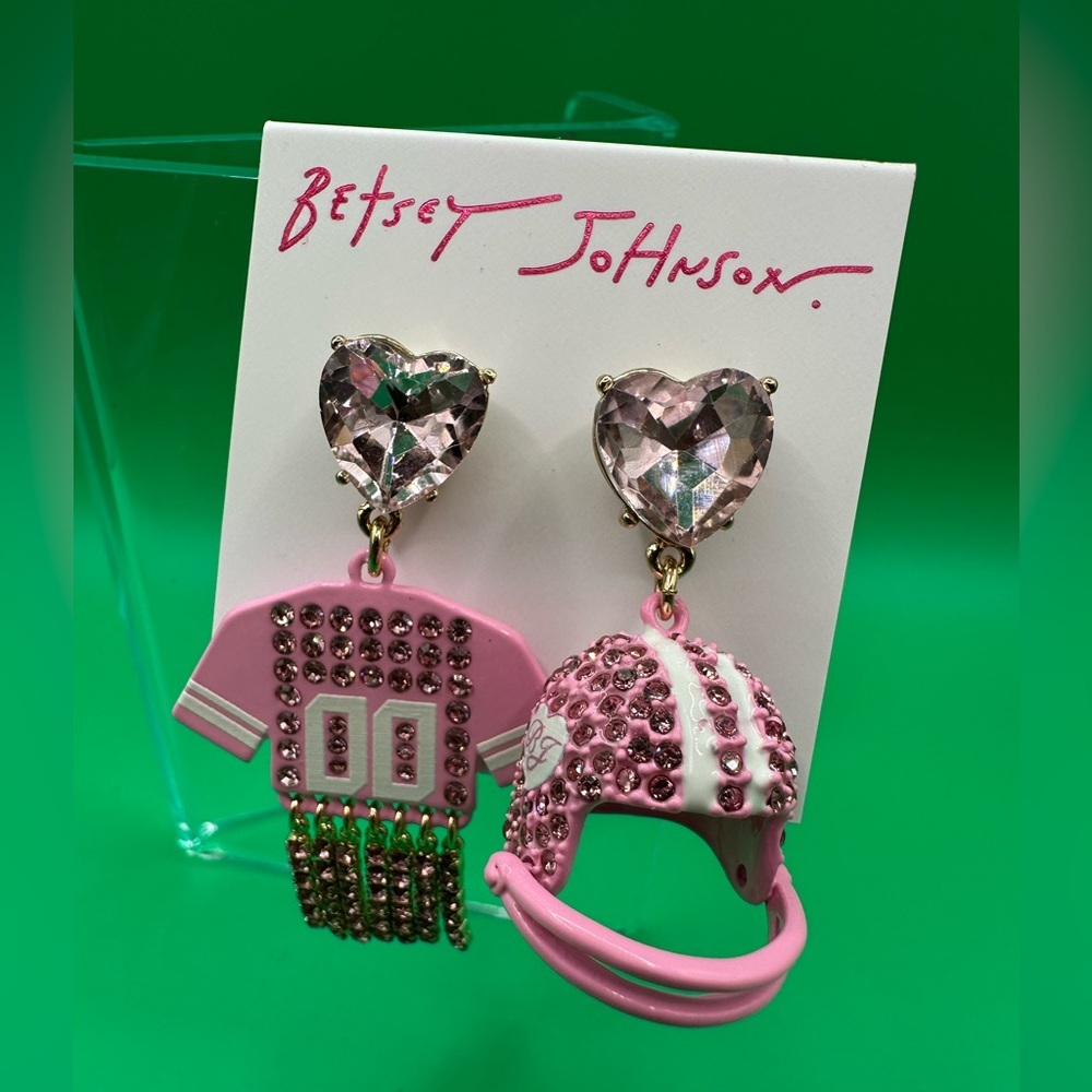 Betsey Johnson Football Helmet and Jersey earrings NWT